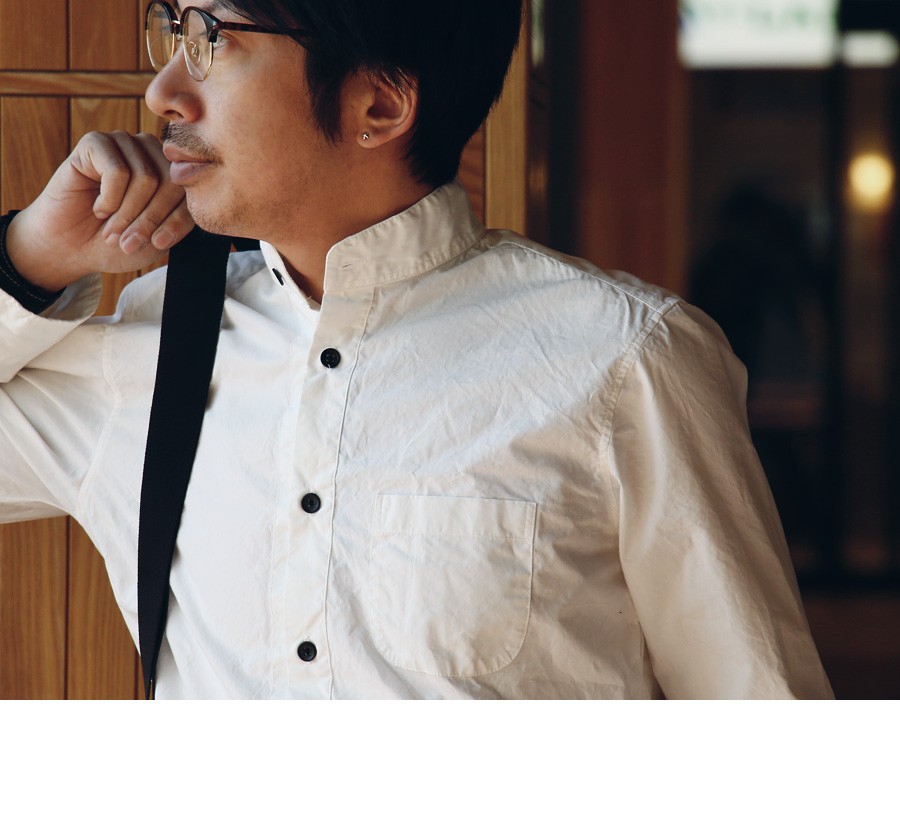 2022お得 トップス シャツ 長袖 「ハイ バンドカラー」 綿100％ タイプライター 刺繍 配色 ボタン 日本製 ダックテール ALISTAIR メンズ レディース PATY - 通販 - PayPayモール セール在庫