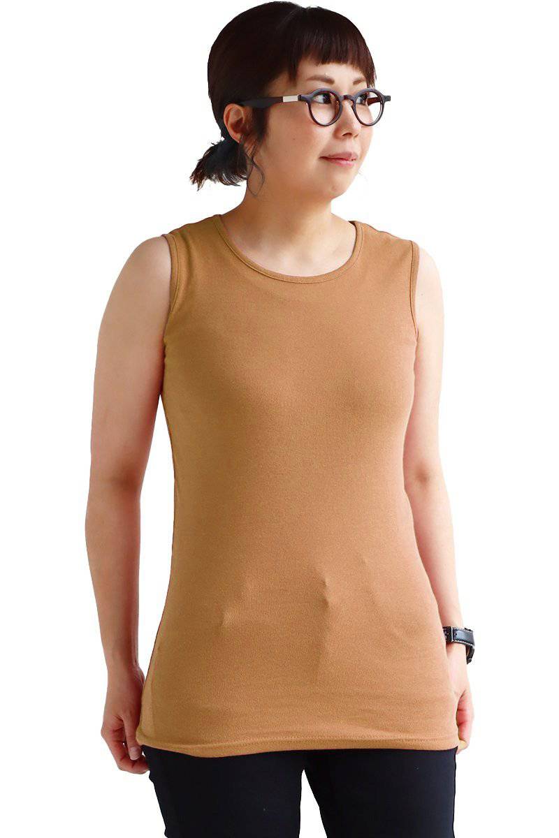 タンクトップ レディース 胸元 カバー ロング丈 インナー 綿100% コットン 大きいサイズ 肌着 下着 春 夏 秋 冬 パティ Souple スプル (メール便25) | PATY | 17