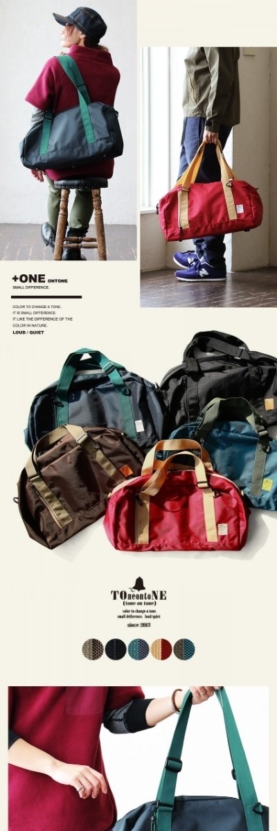 トーン) TOneontoNE ボストンバッグ ショルダーバッグ 2WAY 1680D 