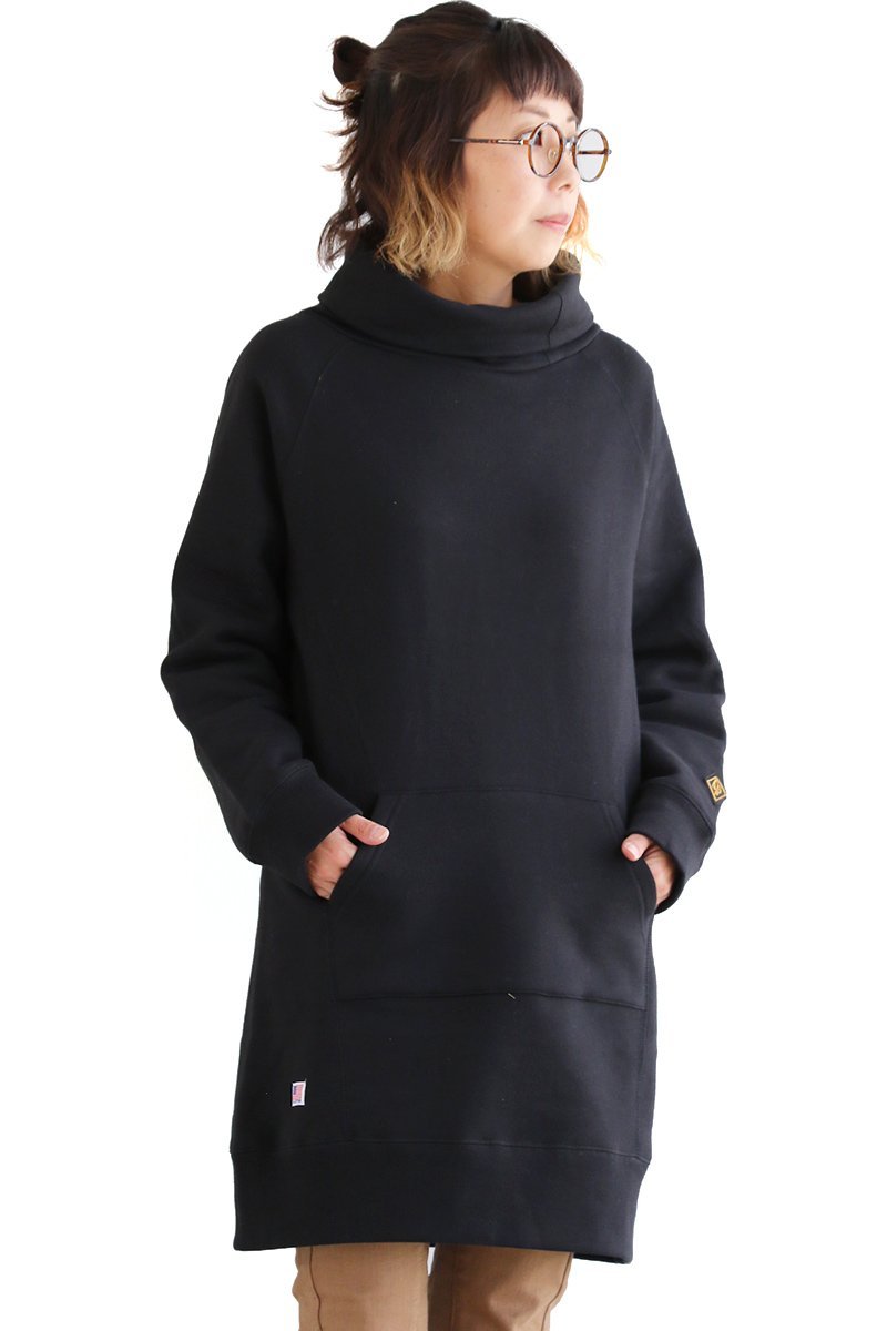 長袖 ワンピース ハイネック タートル ロング丈ワンピ 裏起毛 Usaコットン 米綿 綿100 スウェットワンピ 14オンス Oar S Paty 通販 Paypayモール