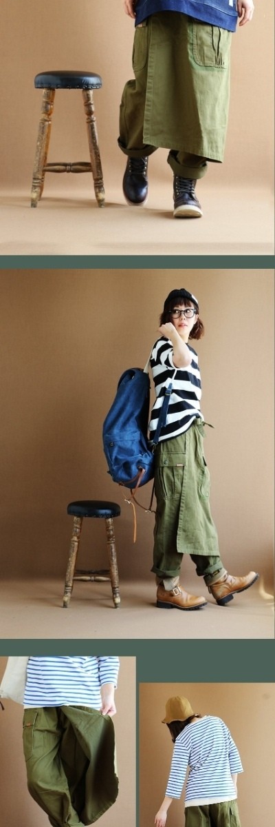 バドワイザーエプロンリメイクゆったりカフスパンツ HARVESTY｜EASY CIRCUS PANTS イージーサーカスパンツ A11709