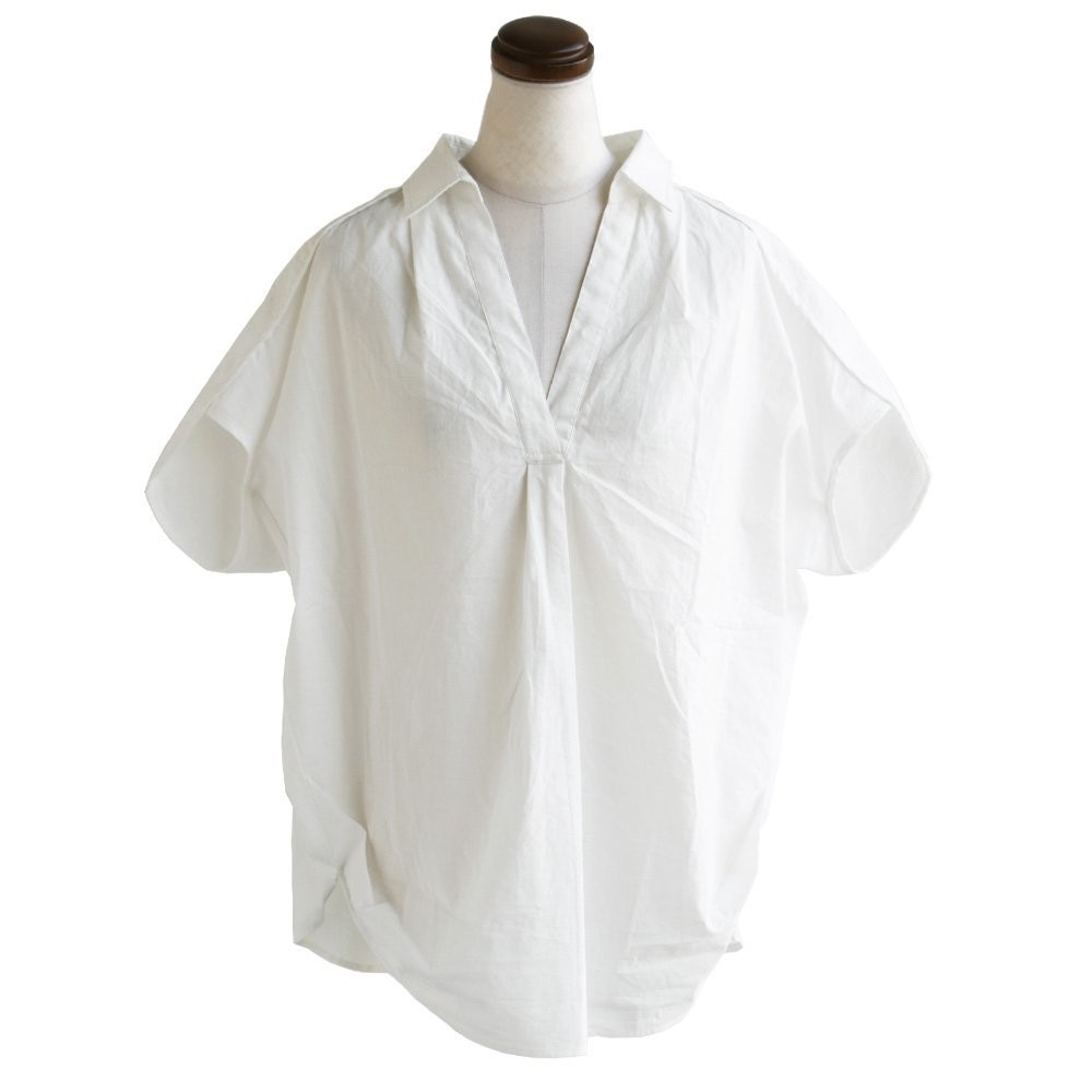 (セイル) SAIL 半袖シャツ 半袖 スキッパー ネック デザイン プルオーバー シャツ ブラウス タック入り | PATY