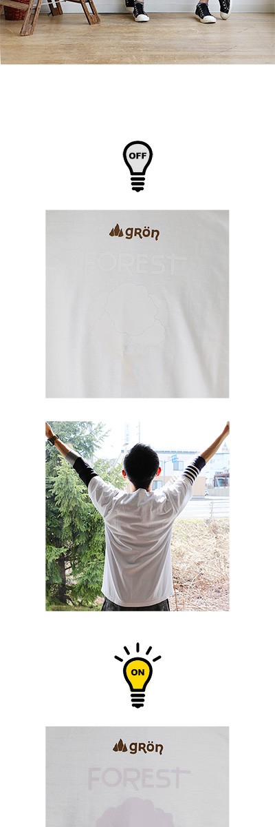 Tシャツ Tee Uvプリント 日光で色が変わる コットン 家庭洗濯 カジュアル クルーネック 半袖 Paty