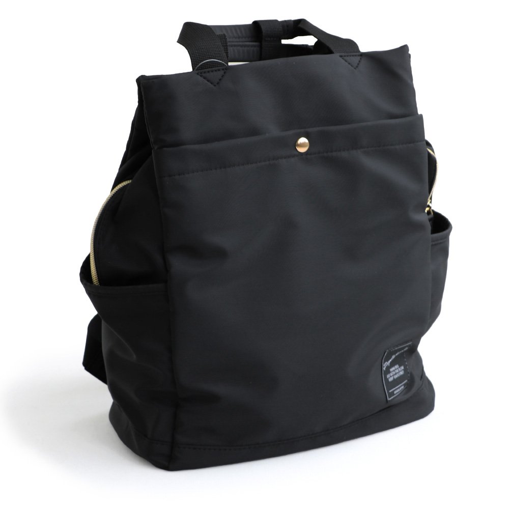 リュック リュックサック デイパック 鞄 カバン 大容量 ファスナージップ スナップボタン 中身が見やすい 多ポケット 多収納 マザーバッグ シンプル｜paty｜02
