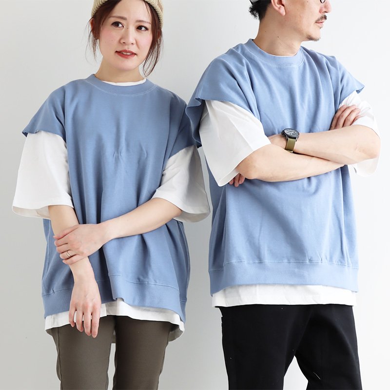 セットアンサンブル 2枚1組 Tシャツ 半袖ベスト メンズ レディース 綿100％ 裏毛 天竺 PATY パティ | PATY | 04