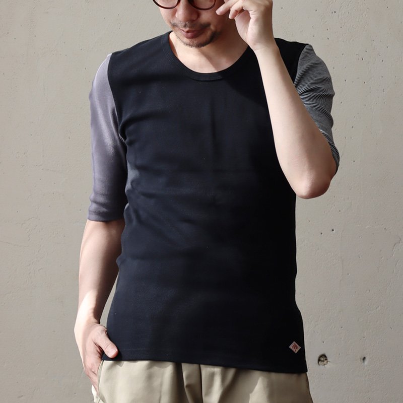 カットソー 五分袖 ロング 重ね着 tシャツ すっきり スリム 軽い ユニセックス 綿100% コットン 柔らか 5分袖 丈夫 PATY (メール便50) | PATY | 03