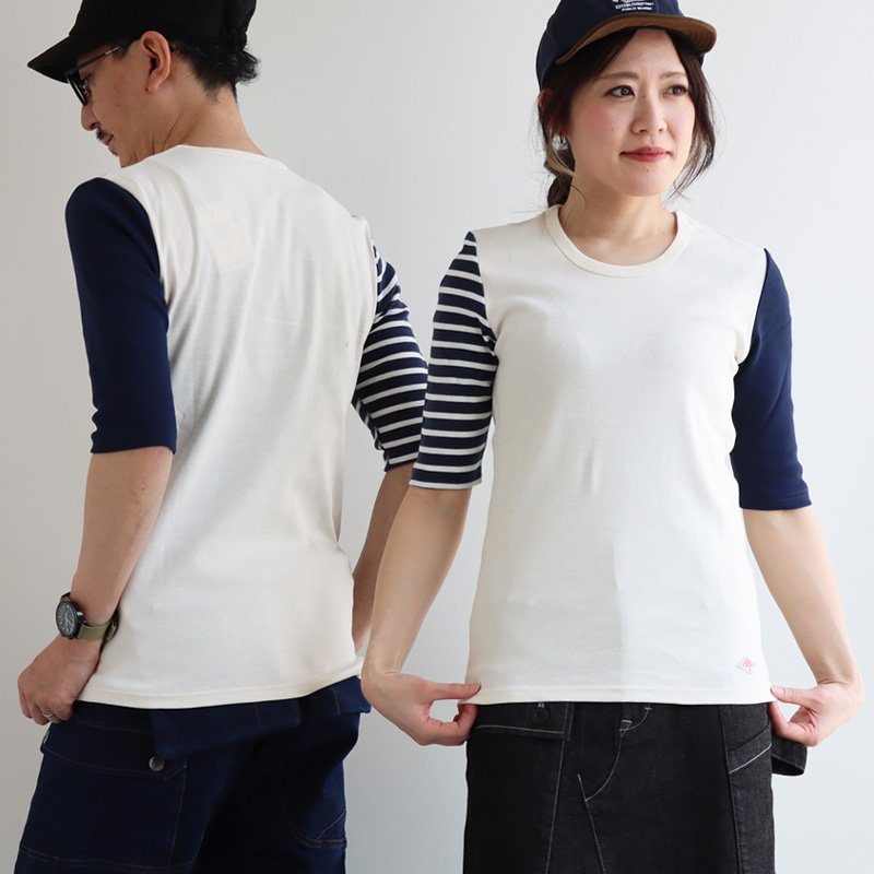 カットソー 五分袖 ロング 重ね着 tシャツ すっきり スリム 軽い ユニセックス 綿100% コットン 柔らか 5分袖 丈夫 PATY (メール便50) | PATY | 09