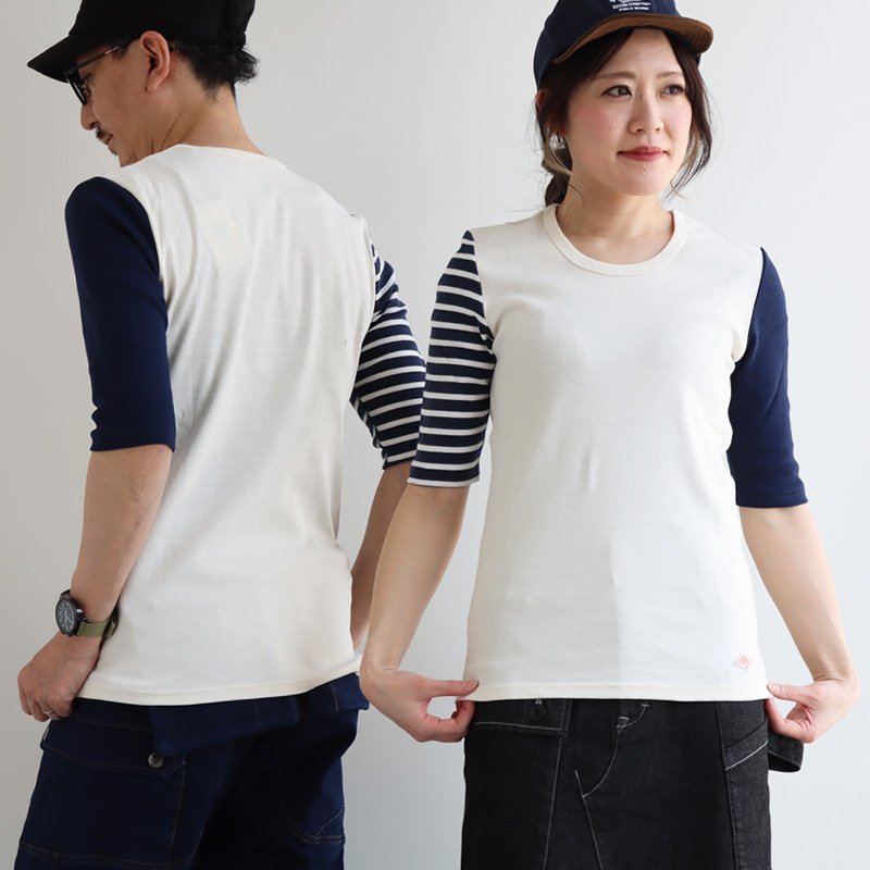 カットソー 五分袖 ロング 重ね着 tシャツ すっきり スリム 軽い ユニセックス 綿100% コットン 柔らか 5分袖 丈夫 しっかり UV PATY パティ (メール便50)｜paty｜10