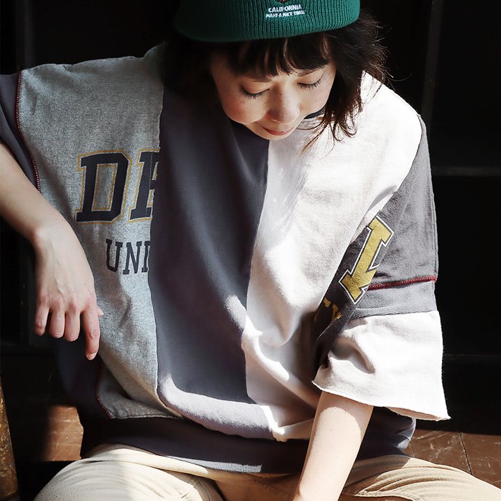 PATY Tシャツ 半袖 メンズ レディース キーネック リメイク風 アソート