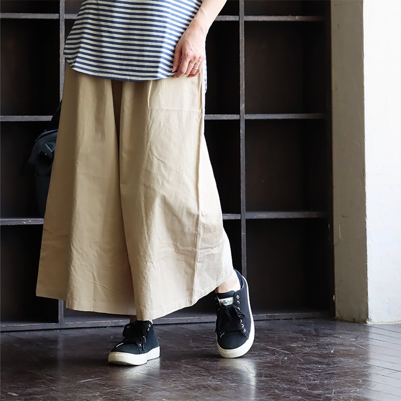 パンツ ワイドパンツ ストレート ロング レディース 無地 綿100％ 裏地付き 裾ゴム 通気性 PATY パティ | PATY | 03