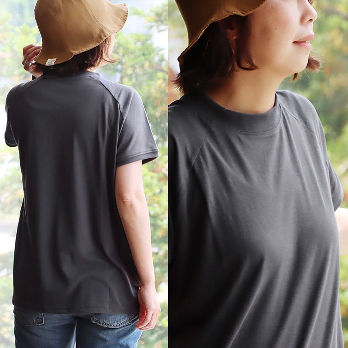 Tシャツ 半袖 レディース フレンチスリーブ モックネック 薄手 涼しい 通気性 伸縮性 PATY パティ (メール便50) | PATY | 01