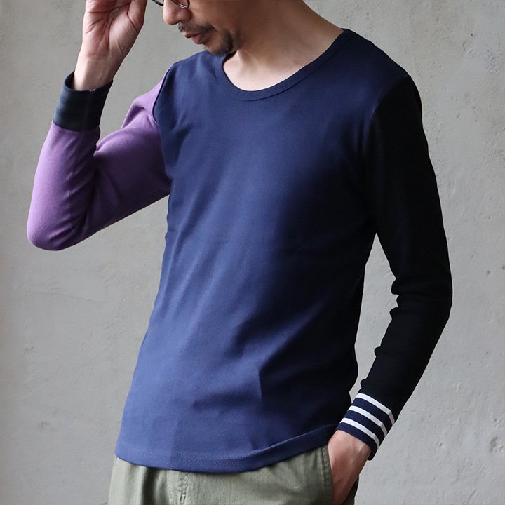 カットソー 長袖 ロングtシャツ レディース メンズ ストレッチ 綿100% コットン スリム フィット 重ね着 ロンT 大きいサイズ 秋 冬 PATY パティ (メール便50) | PATY | 04