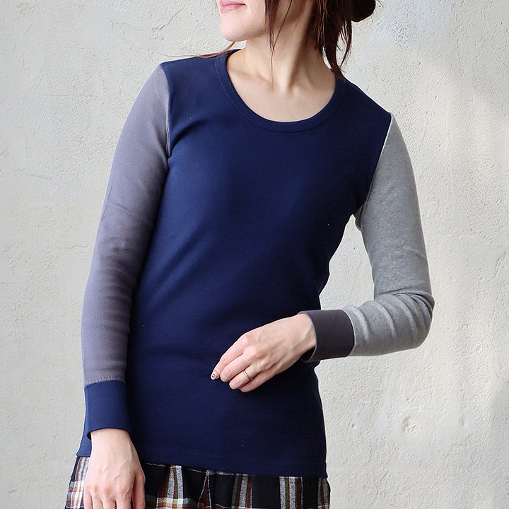 カットソー 長袖 ロングtシャツ レディース メンズ ストレッチ 綿100% コットン スリム フィット 重ね着 ロンT 大きいサイズ 秋 冬 PATY パティ (メール便50) | PATY | 07