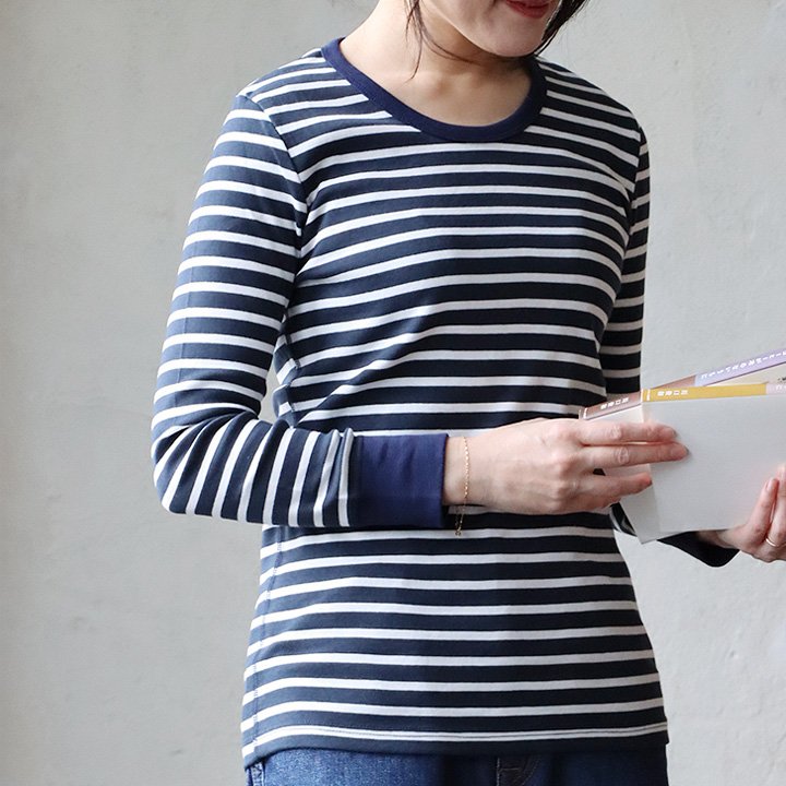 カットソー 長袖 ロングtシャツ レディース メンズ ストレッチ 綿100% コットン スリム フィット 重ね着 ロンT 大きいサイズ 秋 冬 PATY パティ (メール便50) | PATY | 09