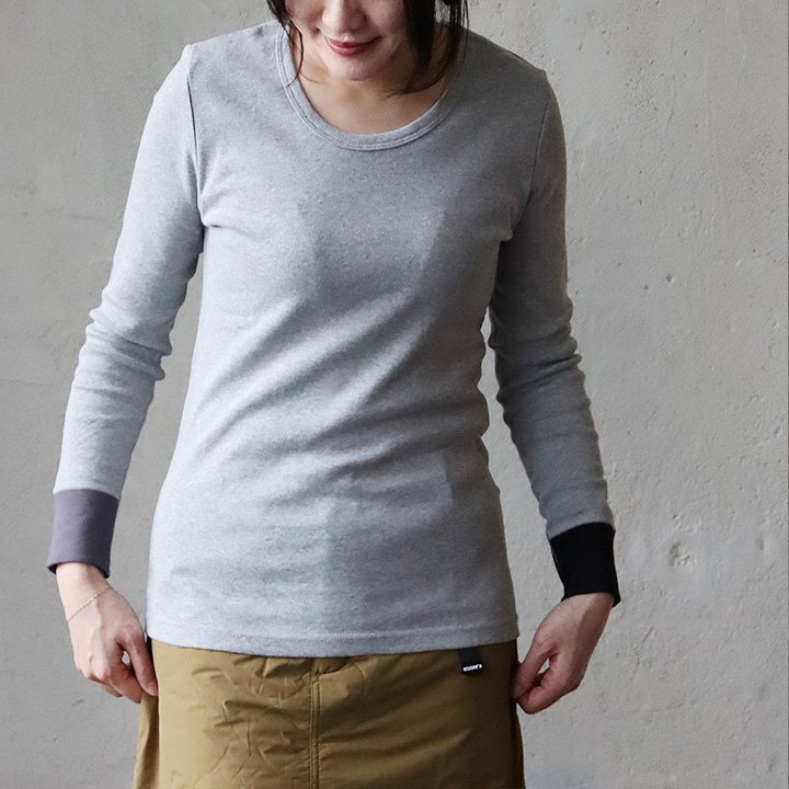 カットソー 長袖 ロングtシャツ レディース メンズ ストレッチ 綿100% コットン スリム フィット 重ね着 ロンT 大きいサイズ 秋 冬 PATY パティ (メール便50) | PATY | 15