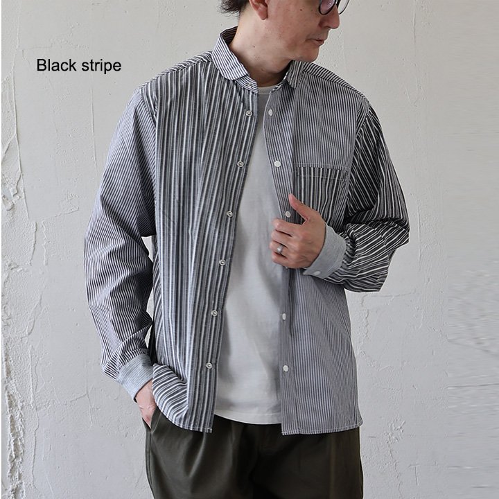 gym master ジムマスター シャツ 長袖 メンズ レディース 袖リブ クレイジー ギンガム チェック ストライプ 無地 綿100 コットン おしゃれ (メール便50) | PATY | 02