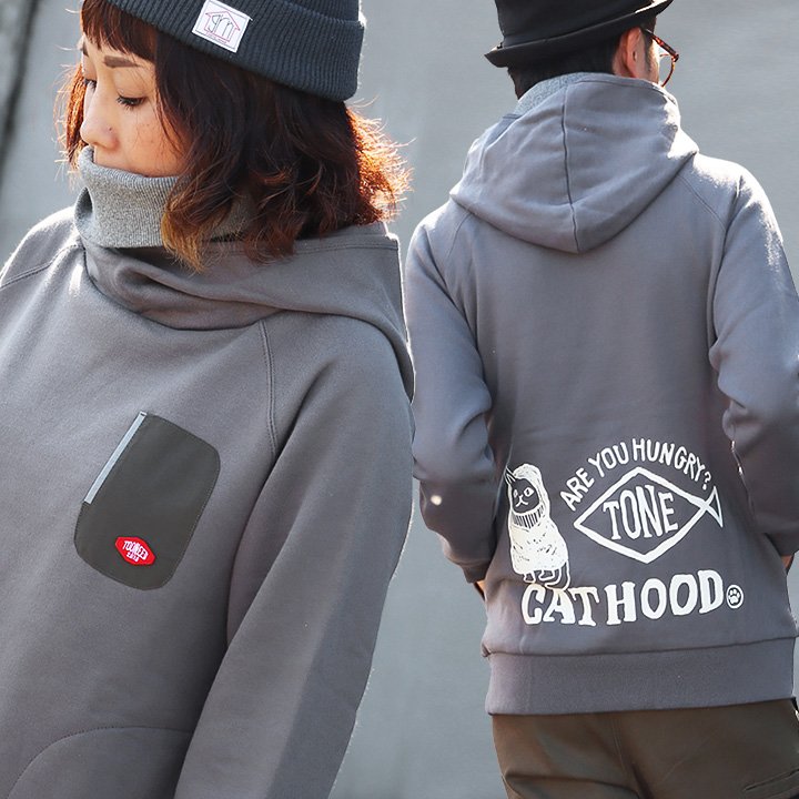 PATY パーカー タートル メンズ レディース ねこ プリント 長袖 プル  