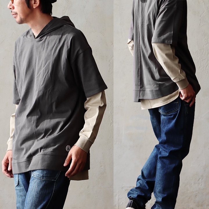 PATY パーカー tシャツ 半袖 五分袖 メンズ レディース リメイク 春 夏 冷感 涼しい パティ SAIL セイル (メール便50) | PATY | 02
