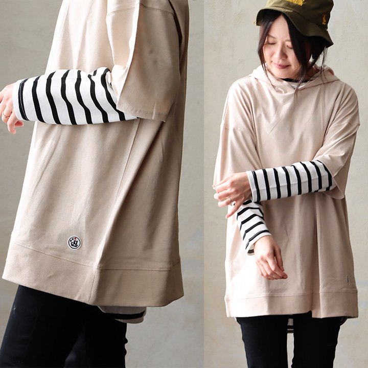 PATY パーカー tシャツ 半袖 五分袖 メンズ レディース リメイク 春 夏 冷感 涼しい パティ SAIL セイル (メール便50) | PATY | 03