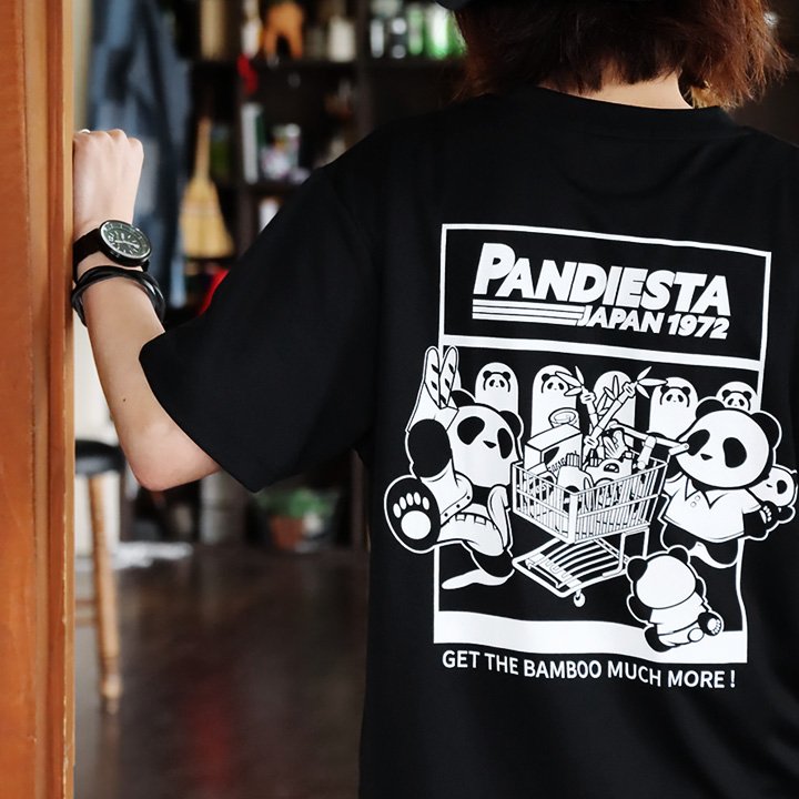 PANDIESTAJAPAN パンディエスタジャパン Ｔシャツ 半袖 メンズ レディース プリント パンダ 熊猫 ブラック パティ (メール便50)｜paty｜02