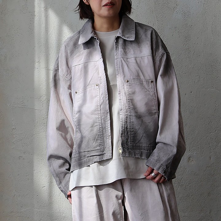 Johnbull ジョンブル ジャケット 長袖 ショート丈 レディース 綿100 コットン グラデーション コーデュロイ 日本製 パティ | PATY | 01