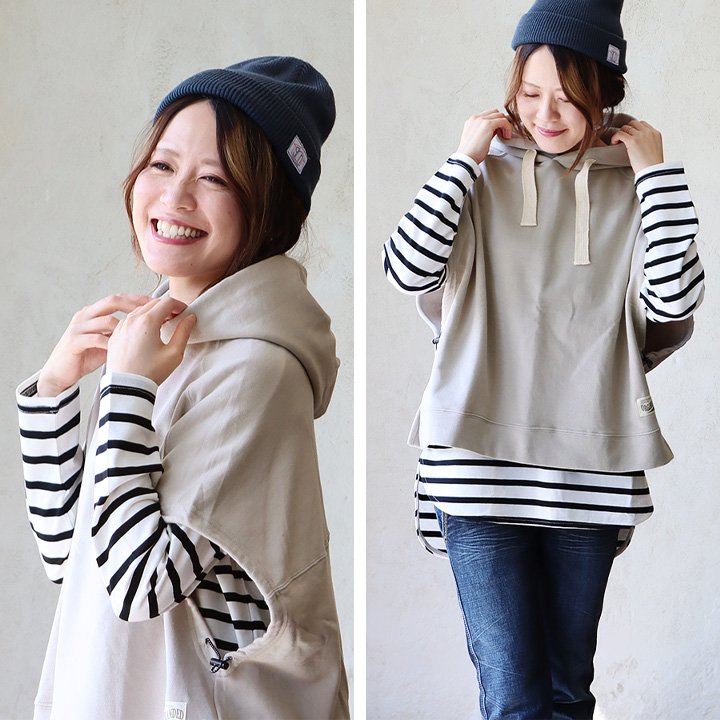 45R】あったか厚手 裏毛スウェットベスト ベージュ size3