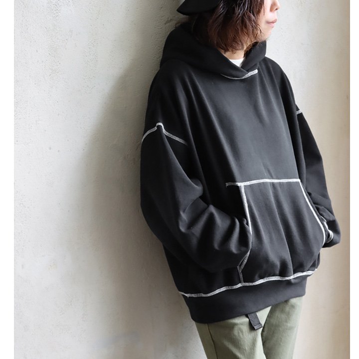 パーカー スウェット 長袖 メンズ レディース 無地 配色 ステッチ 伸縮性 裏起毛 暖かい 大きいサイズ パティ SEQUENZ | PATY | 01