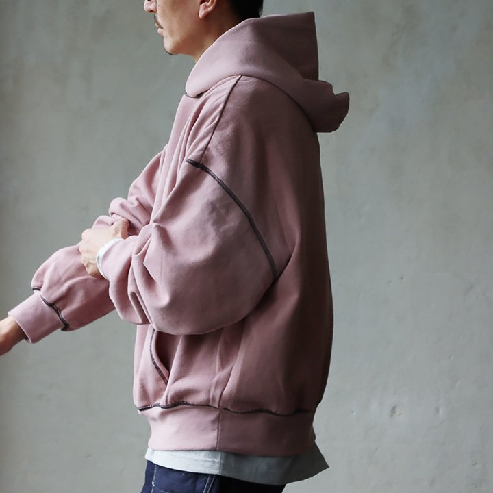 パーカー スウェット 長袖 メンズ レディース 無地 配色 ステッチ 伸縮性 裏起毛 暖かい 大きいサイズ パティ SEQUENZ | PATY | 02