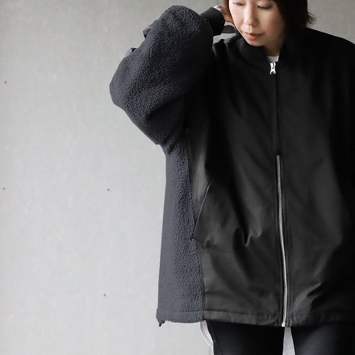 PATY MA-1 ジャケット 長袖 レディース 異素材切り替え ボア 中綿 軽い