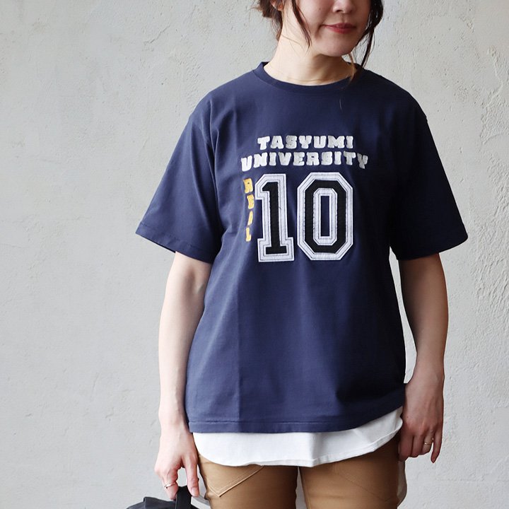 Ｔシャツ 半袖 メンズ レディース クルーネック イラスト ファブリックアート フェルト ロゴ 刺繍 米綿100 パティ (メール便50) | PATY | 04