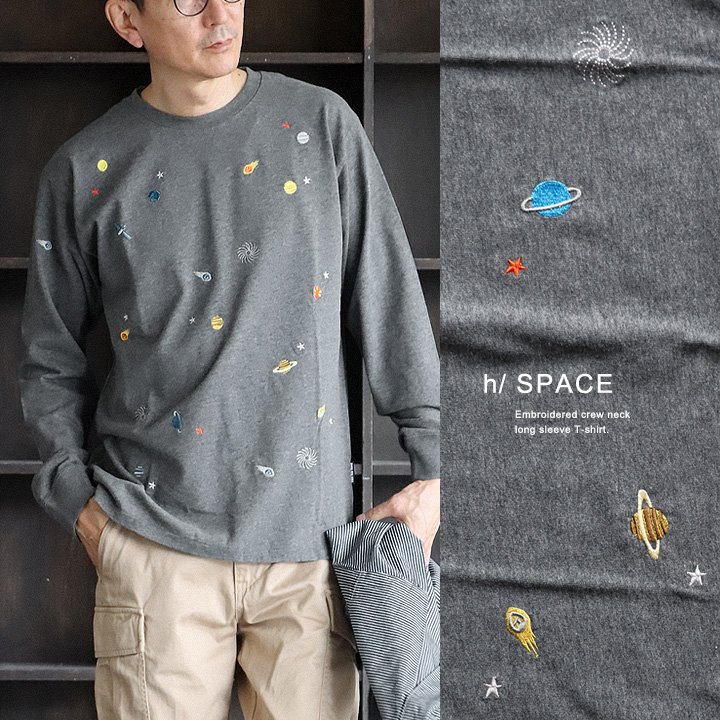 Tシャツ 長袖 メンズ レディース クルーネック 刺繍 イラスト ワンポイント 米綿 USA コットン しっかり生地 タフ パティ | PATY | 07