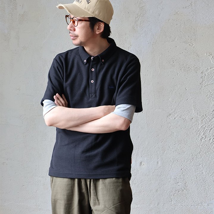 KRIFF MAYER クリフメイヤー ポロシャツ シャツ 半袖 メンズ レディース ボタンダウン 袖裏 配色 切り替え 鹿の子 接触冷感 涼しい 伸縮性 薄手 | KRIFF MAYER | 02