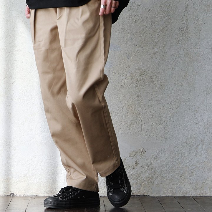 PATY パンツ テーパード ワイド メンズ レディース 無地 T/Cツイル