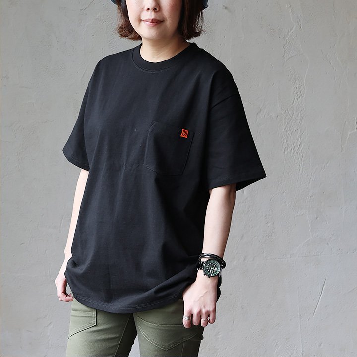Tシャツ 半袖 メンズ レディース クルーネック 胸ポケット ピスネーム 米綿100 USAコットン タフ UNIVERSAL OVERALL ユニバーサルオーバーオール (メール便50) | PATY | 01