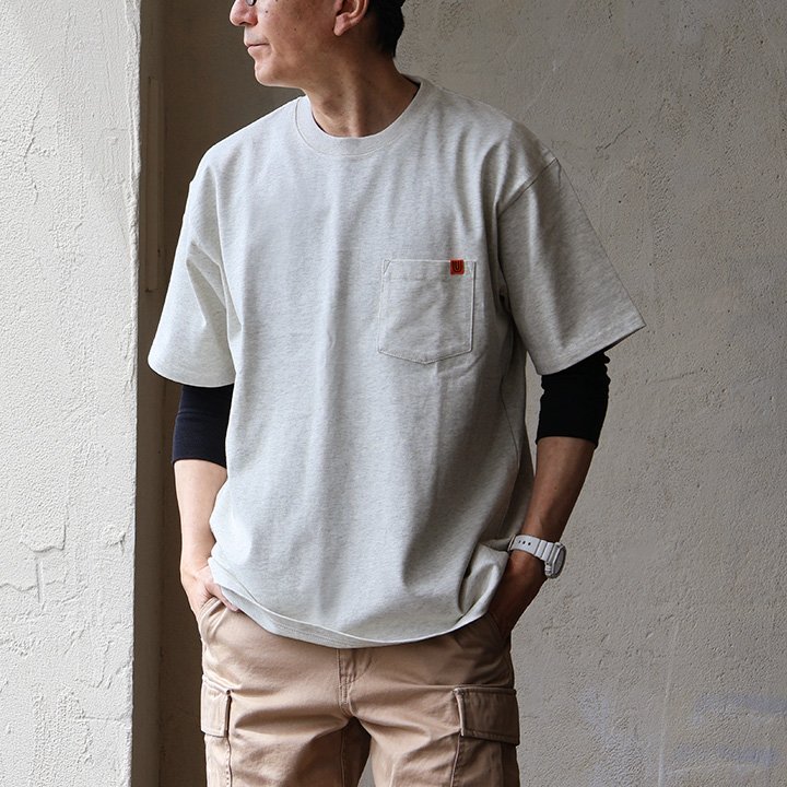 Tシャツ 半袖 メンズ レディース クルーネック 胸ポケット ピスネーム 米綿100 USAコットン タフ UNIVERSAL OVERALL ユニバーサルオーバーオール (メール便50) | PATY | 04