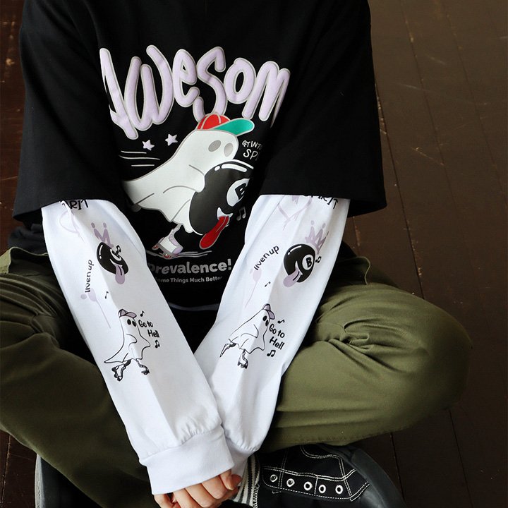 PATY Tシャツ 半袖 ロンT 長袖 2枚セット アンサンブル メンズ