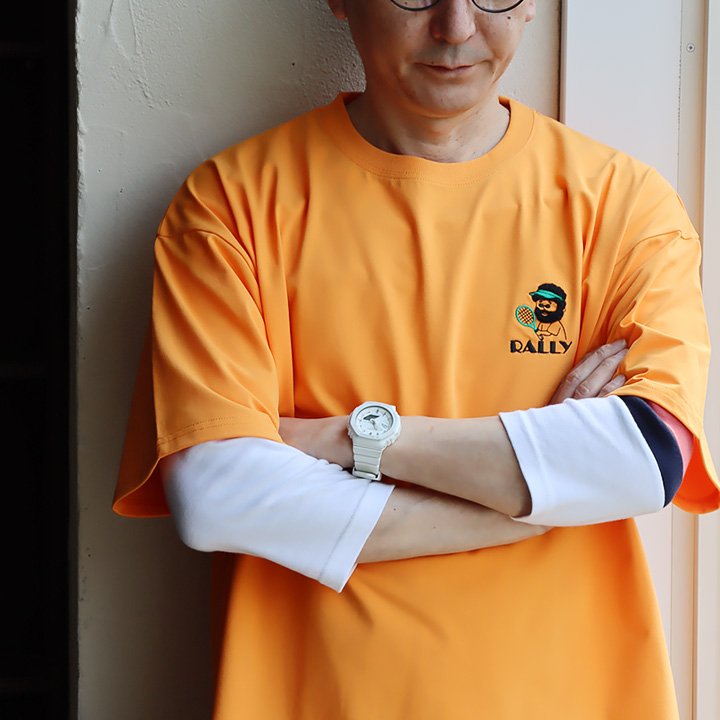 Tシャツ 半袖 メンズ レディース クルーネック おじさん サガラ刺繍 ワンポイント ポリエステル 接触冷感 UVカット 吸水速乾 抗ピリング 軽い (メール便50) | PATY | 04