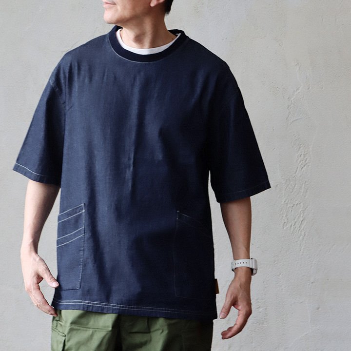 gym master ジムマスター Tシャツ 5分袖 メンズ レディース クルーネック デニム ライトオンス 薄手 軽い 涼しい ポケット パティ | PATY | 02