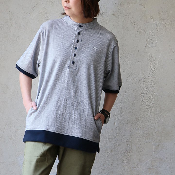 PATY 涼しい 綿麻 ヘンリーネック シャツ メンズ レディース 夏