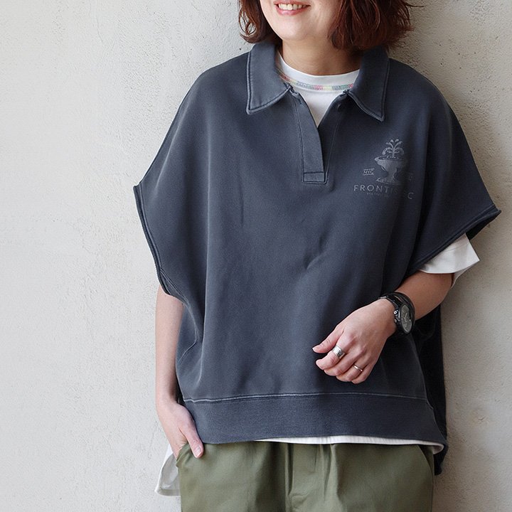 値下げ【24SS 新作 / 一部店舗限定】WOMENS 襟付き半袖スウェット PATY ベスト プルオーバー 半袖 レディース スウェット シャツ
