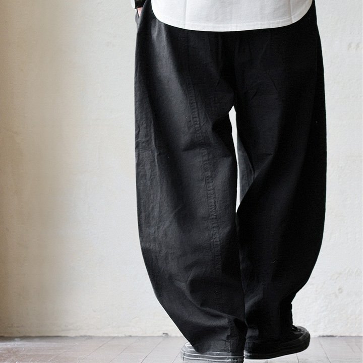 Johnbull ジョンブル パンツ バレルレッグ テーパード レディース 綿麻 しっかり生地 タフ 涼しい 通気性 ウエストゴム パティ | PATY | 01
