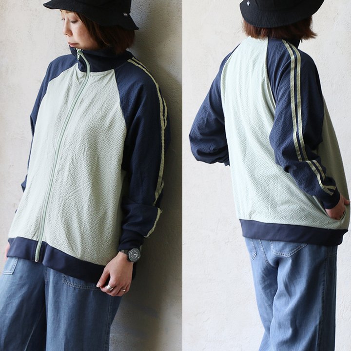 シャツ ジャージ メンズ レディース 夏 涼しい ストレッチ シアサッカー 冷感 uvカット ジップアップ ラグラン パティ Mr.Lumberjack ミスターランバージャック | PATY | 01