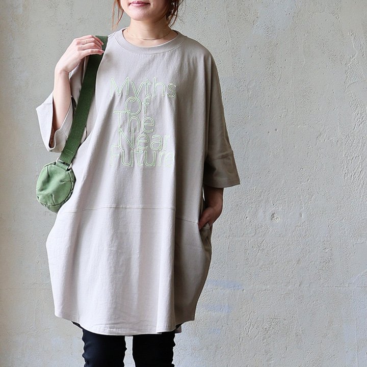 着痩せ チュニック tシャツ レディース 五分袖 二の腕 お尻 隠れ カバー ゆったり ワイド スッキリ 切り替え 綿100％ コットン しっかり 丈夫 パティ | PATY | 02