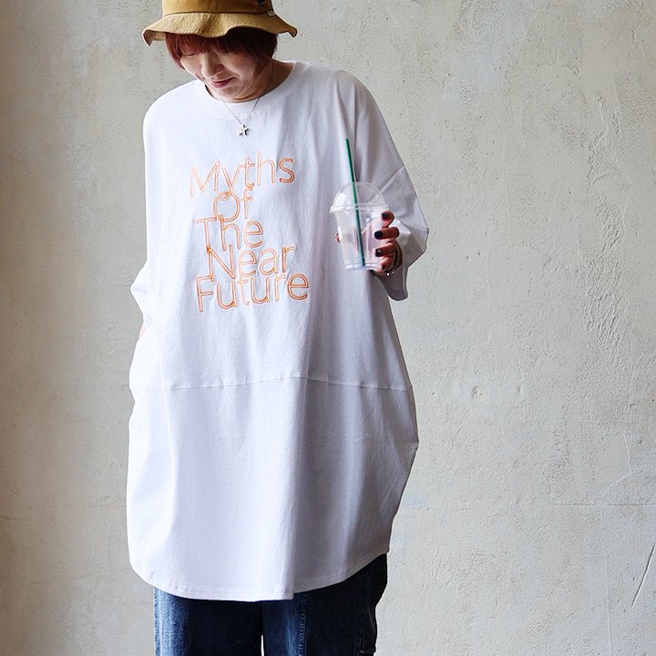 着痩せ チュニック tシャツ レディース 五分袖 二の腕 お尻 隠れ カバー ゆったり ワイド スッキリ 切り替え 綿100％ コットン しっかり 丈夫 パティ | PATY | 03