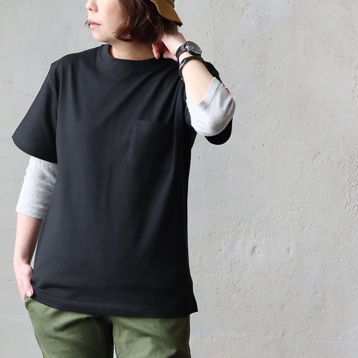 Tシャツ 半袖 メンズ レディース しっかり 丈夫 柔らかい コットン 重ね着 ポケットT ワンポイント パティ TOneontoNE トーン (メール便50) | PATY | 02