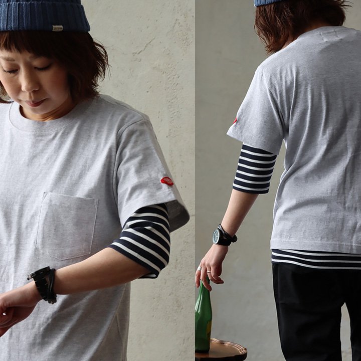 Tシャツ 半袖 メンズ レディース しっかり 丈夫 柔らかい コットン 重ね着 ポケットT ワンポイント パティ TOneontoNE トーン (メール便50) | PATY | 03