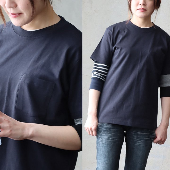 Tシャツ 半袖 メンズ レディース しっかり 丈夫 柔らかい コットン 重ね着 ポケットT ワンポイント パティ TOneontoNE トーン (メール便50) | PATY | 05