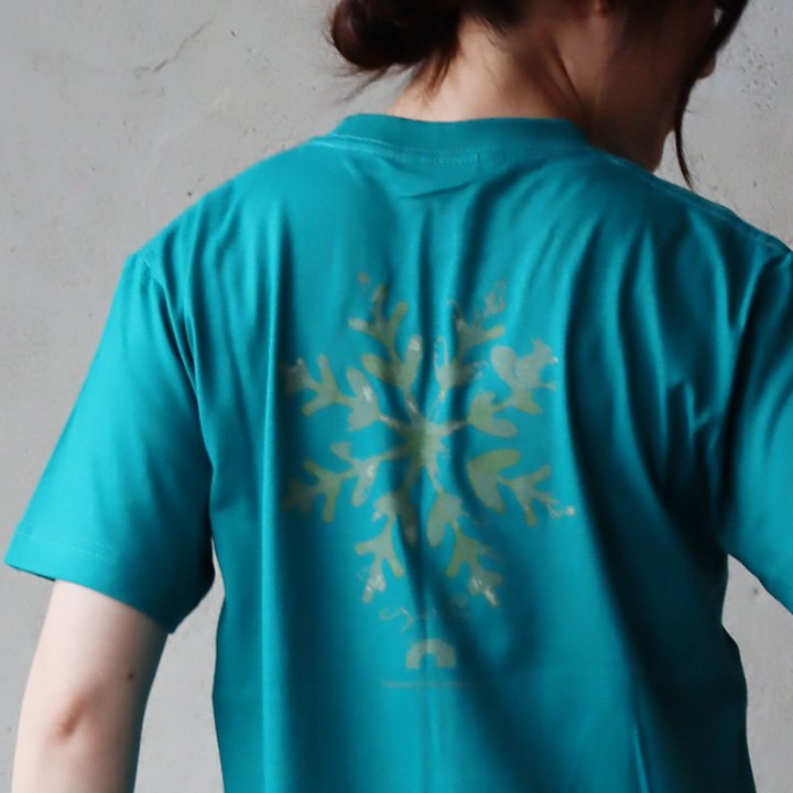 tシャツ 半袖 メンズ レディース コットン 綿100％ カジュアル 雪 結晶 バック プリント ボックスシルエット パティ ezo＆ エゾト (メール便50) | PATY | 10