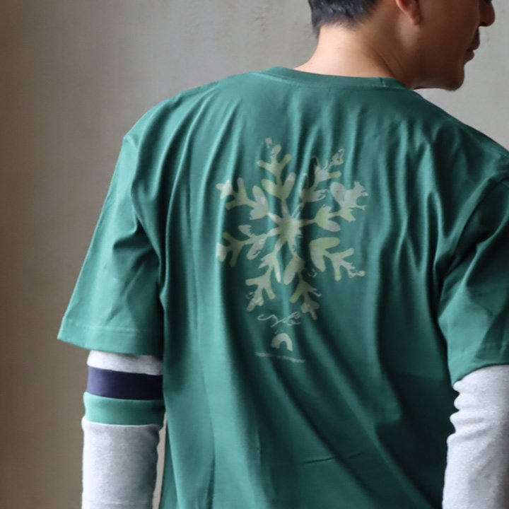 tシャツ 半袖 メンズ レディース コットン 綿100％ カジュアル 雪 結晶 バック プリント ボックスシルエット パティ ezo＆ エゾト (メール便50) | PATY | 08