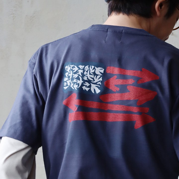 tシャツ 半袖 メンズ レディース コットン 綿100％ カジュアル ハト アメリカ 国旗 バック プリント ボックスシルエット パティ TOneontoNE トーン (メール便50) | PATY | 02